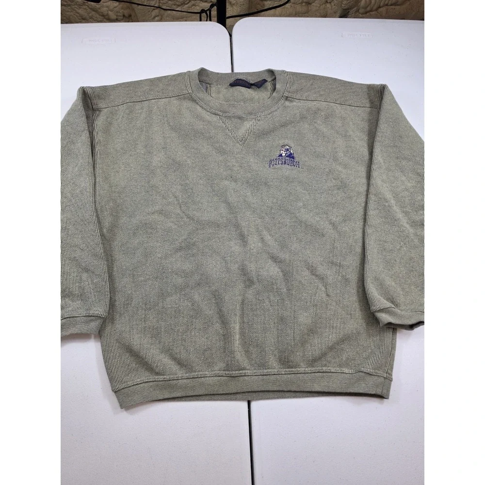 Vintage Pittsburgh Panthers Sweatshirt Mens Large Tan Antigua Football 90s
